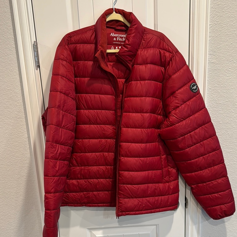 Abercrombie & Fitch Red Puffer Jacket